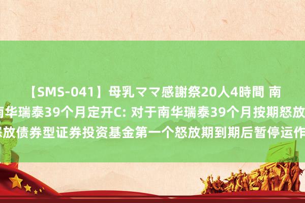 【SMS-041】母乳ママ感謝祭20人4時間 南华瑞泰39个月定开A,南华瑞泰39个月定开C: 对于南华瑞泰39个月按期怒放债券型证券投资基金第一个怒放期到期后暂停运作、不投入下一禁闭期的公告