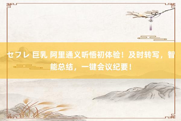 セフレ 巨乳 阿里通义听悟初体验！及时转写，智能总结，一键会议纪要！