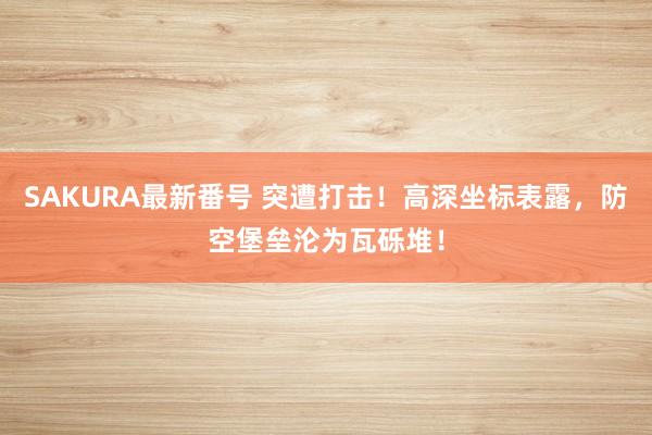 SAKURA最新番号 突遭打击！高深坐标表露，防空堡垒沦为瓦砾堆！